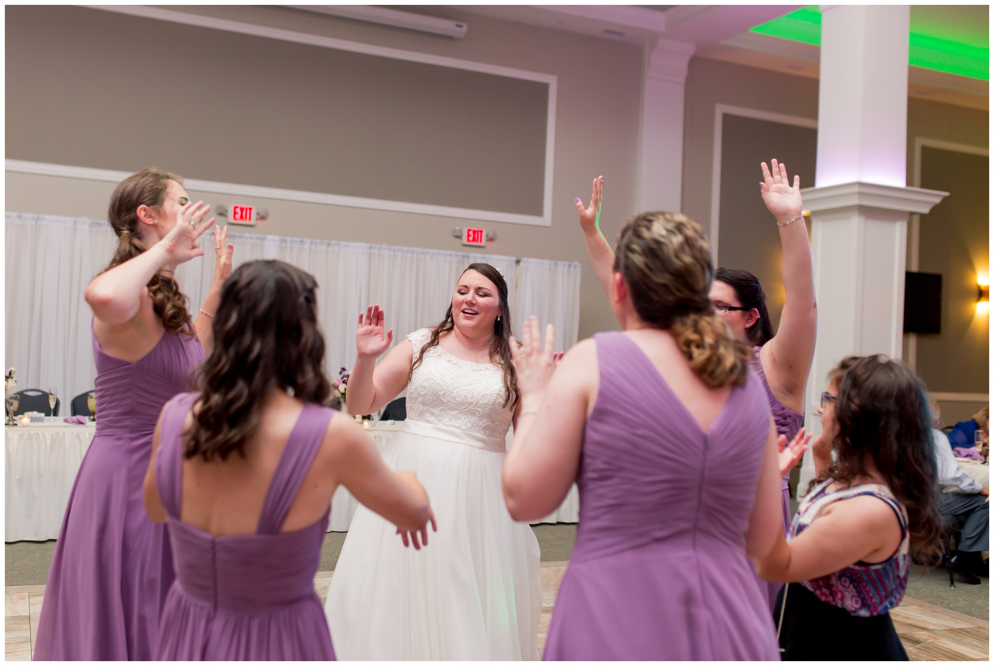 wedding reception guests dancing at Bel Air Events in Kokomo Indiana