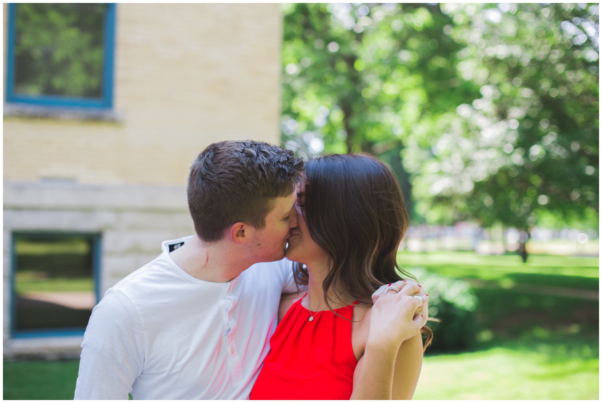 engagement session at Ball State University in Muncie Indiana