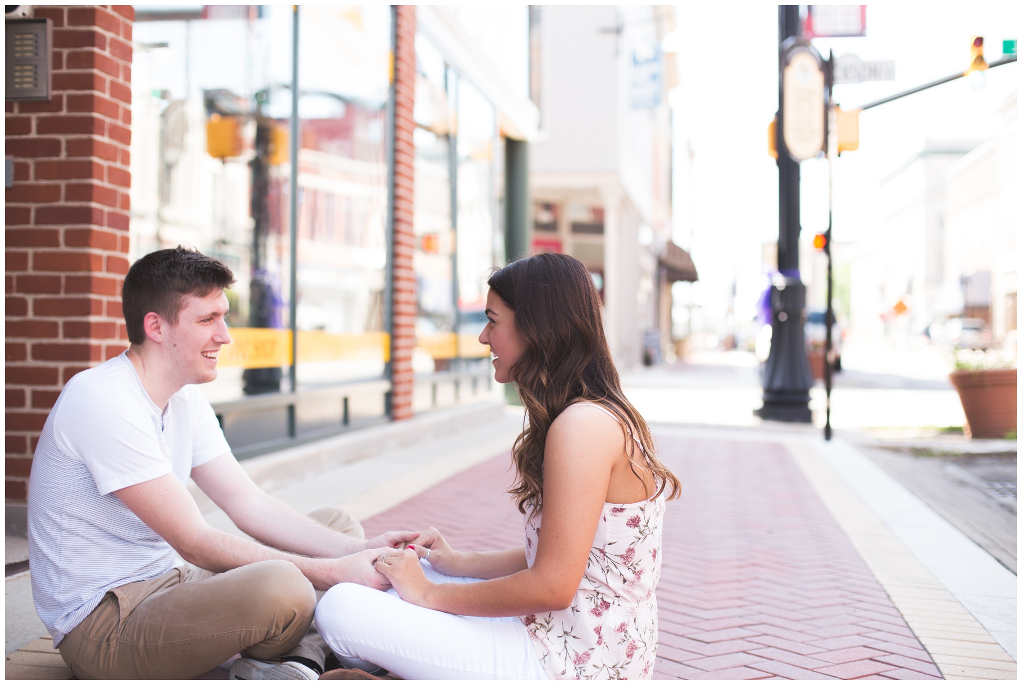 downtown Muncie Indiana engagement session