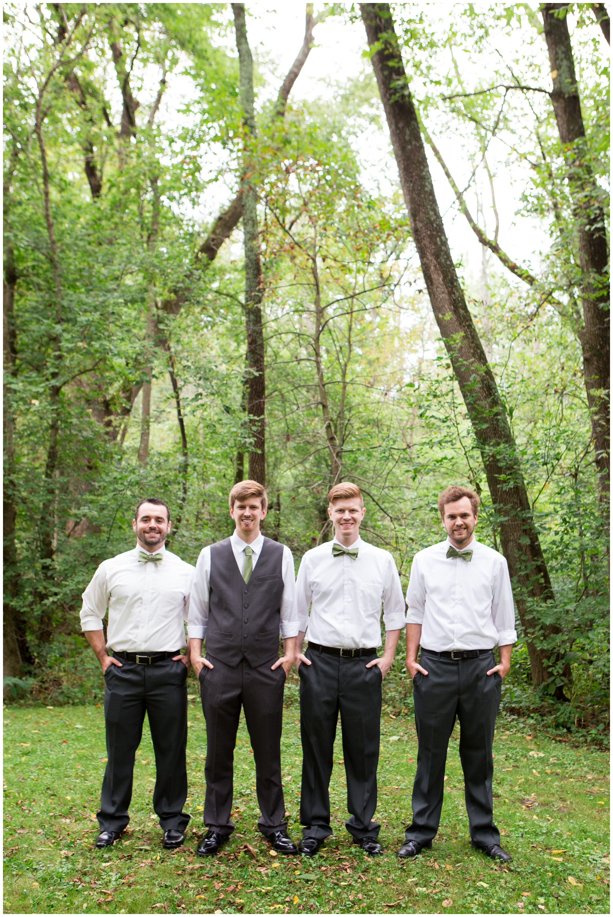 groom and groomsmen portraits at Historic Meeting House at New Garden in Fountain City, Indiana