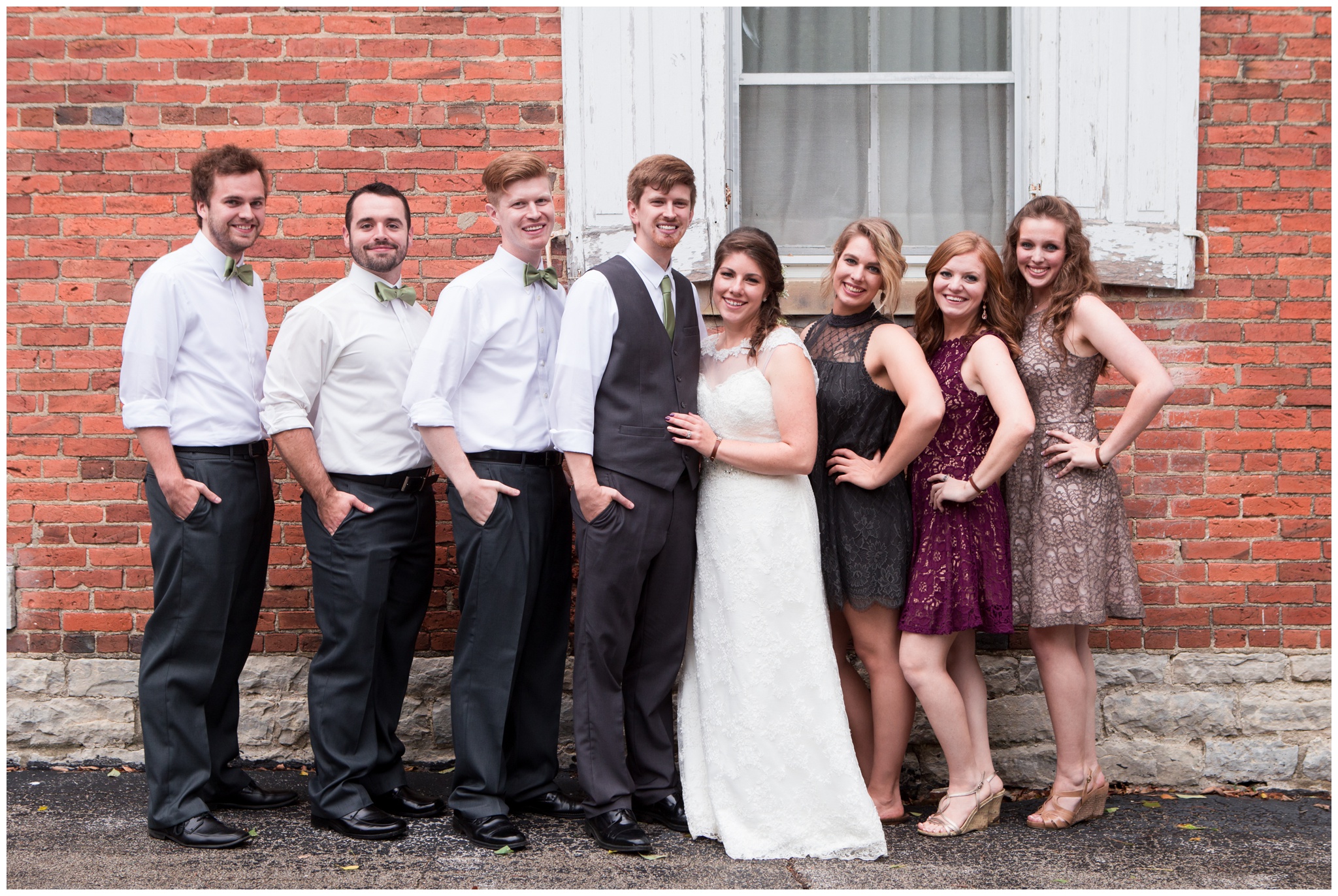 bridal portraits after ceremony at Historic Meeting House at New Garden in Fountain City Indiana