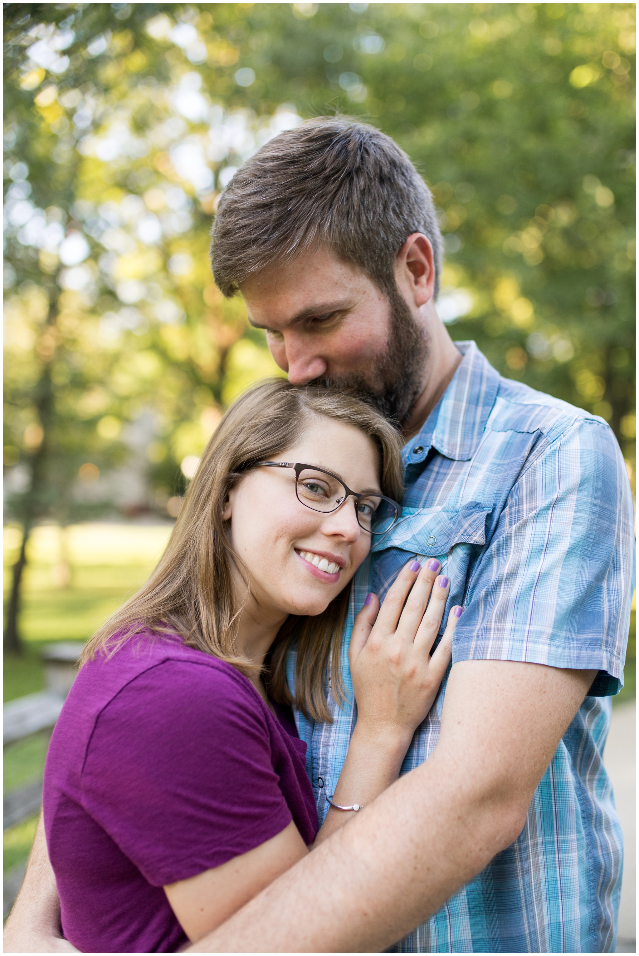 woodsy engagement session at Indiana University in Bloomington Indiana
