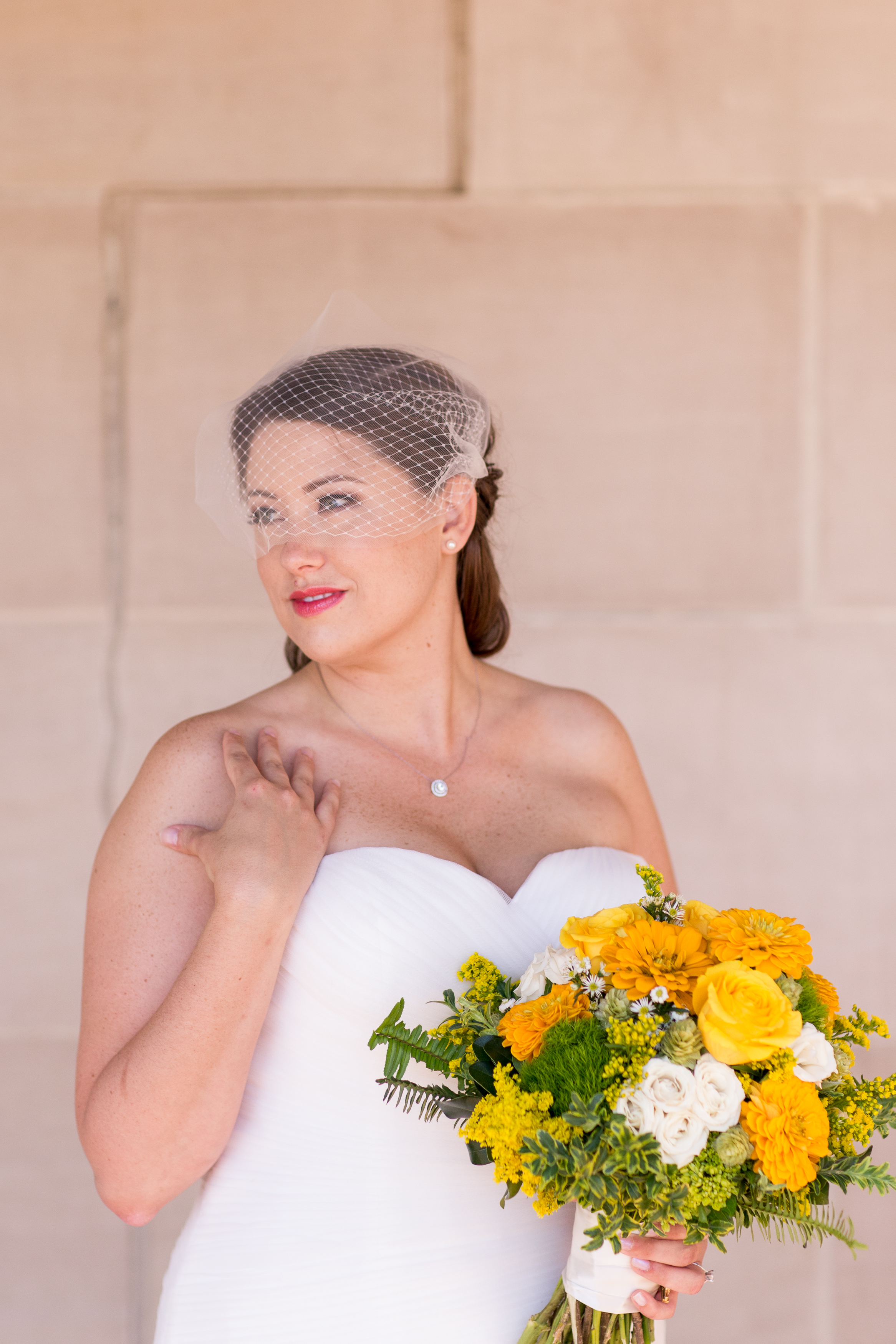 bridal portraits outside Minnetrista Cultural Center in Muncie Indiana