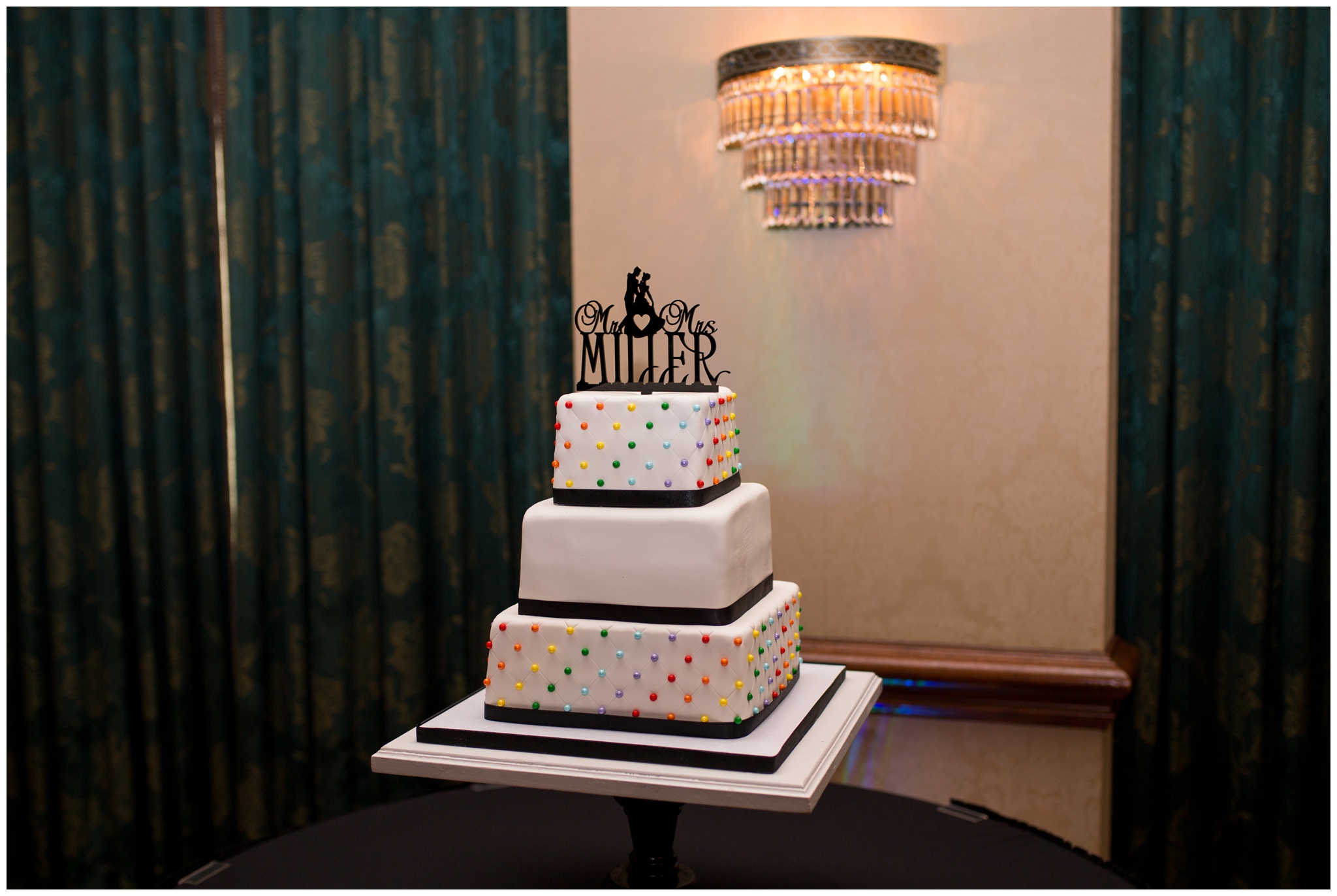 wedding cake at Community Life Center in Indianapolis Indiana