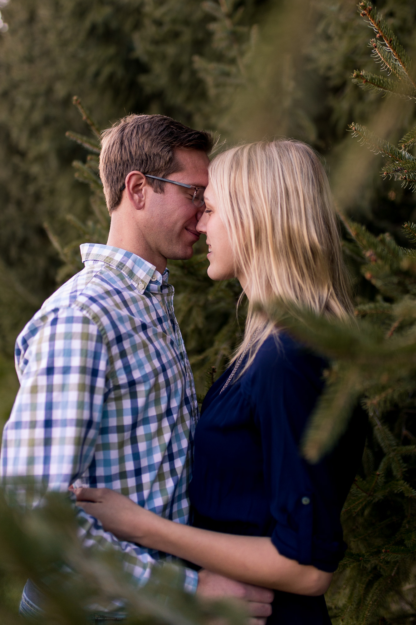 winter farm engagement session in Eaton Indiana