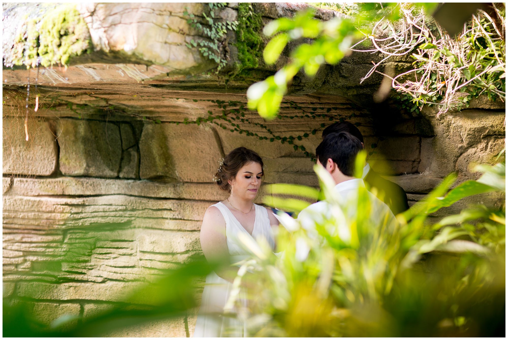 intimate wedding ceremony inside Garfield Park Conservatory in Indianapolis