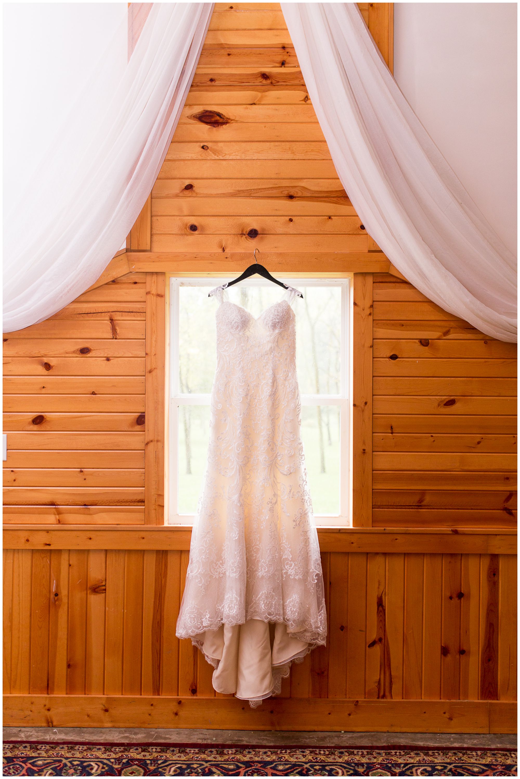 bride's dress at Western Howard Conservation Club in Peru Indiana from Ellen's Bridal