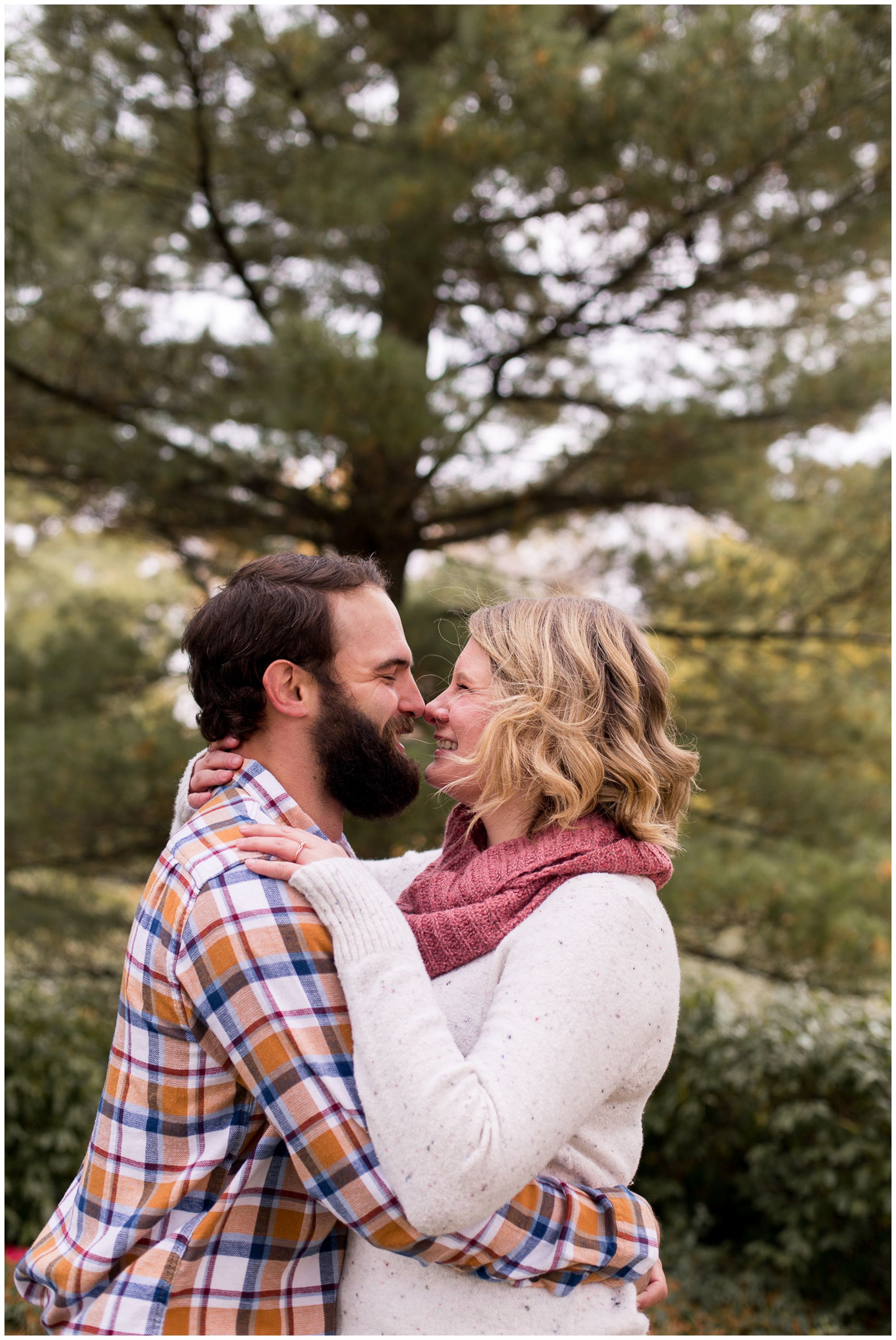 fall engagement session in downtown Fort Wayne Indiana