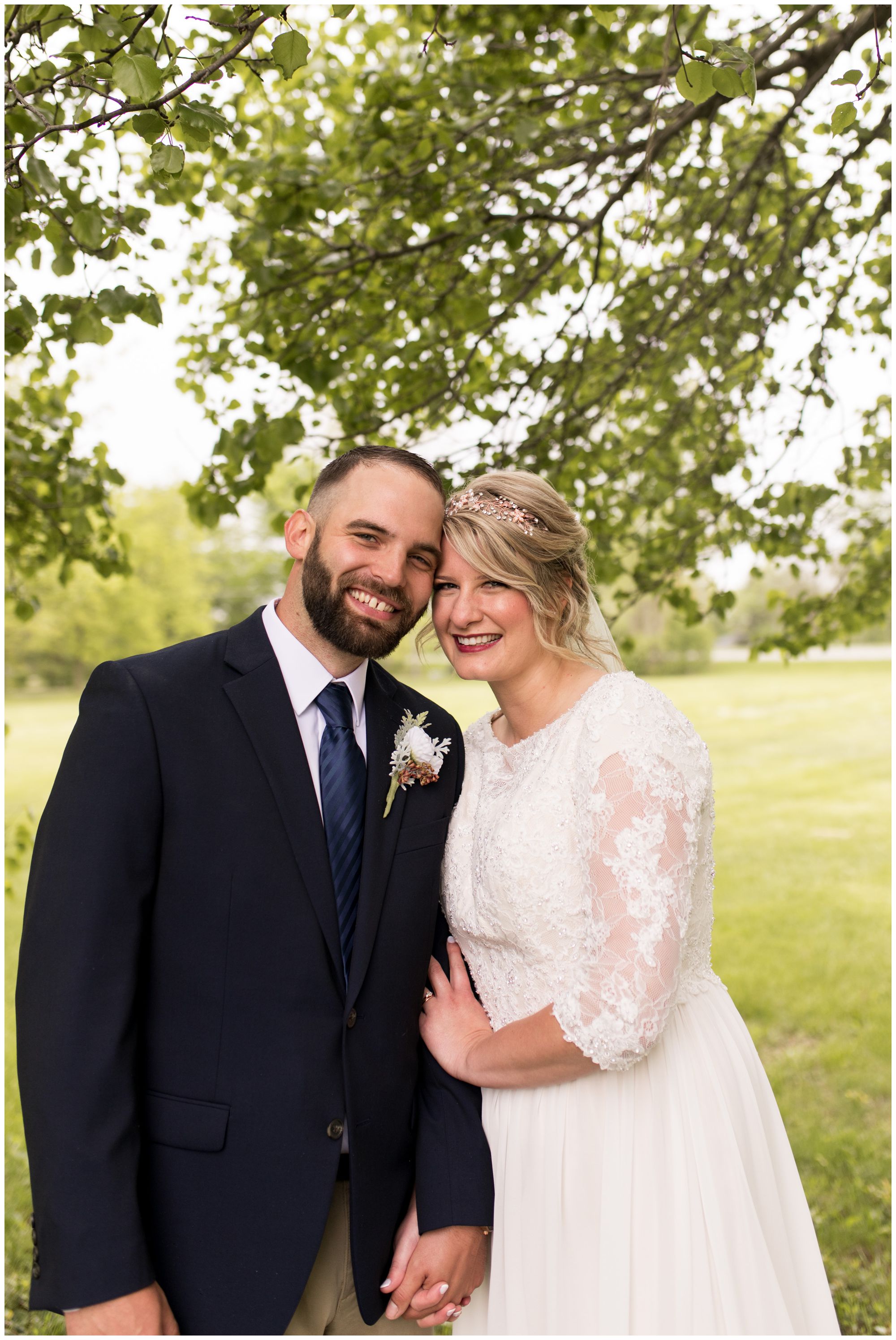 bride and groom wedding portraits in Muncie Indiana