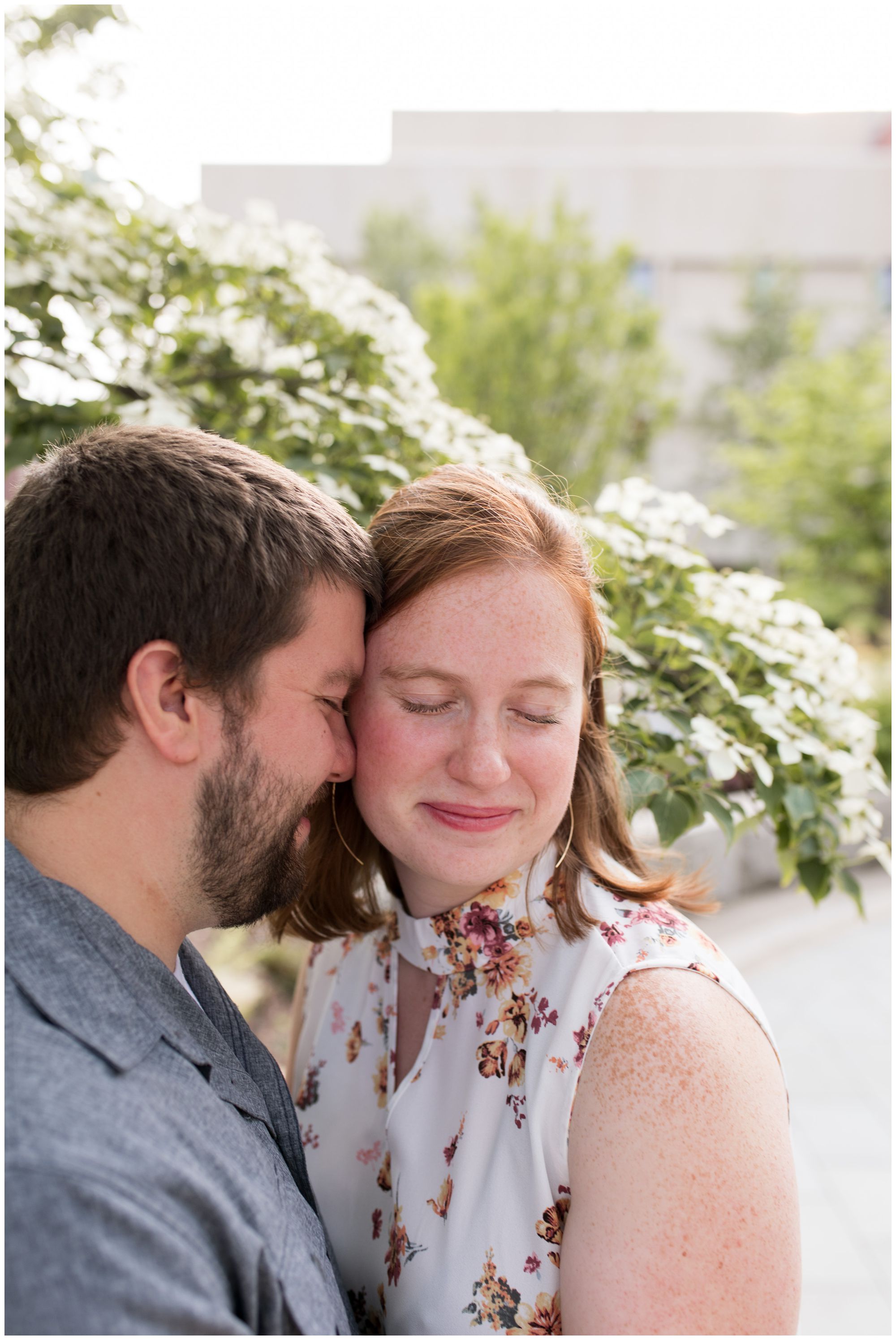 bride and groom engagement session at Purdue University in Lafayette, Indiana