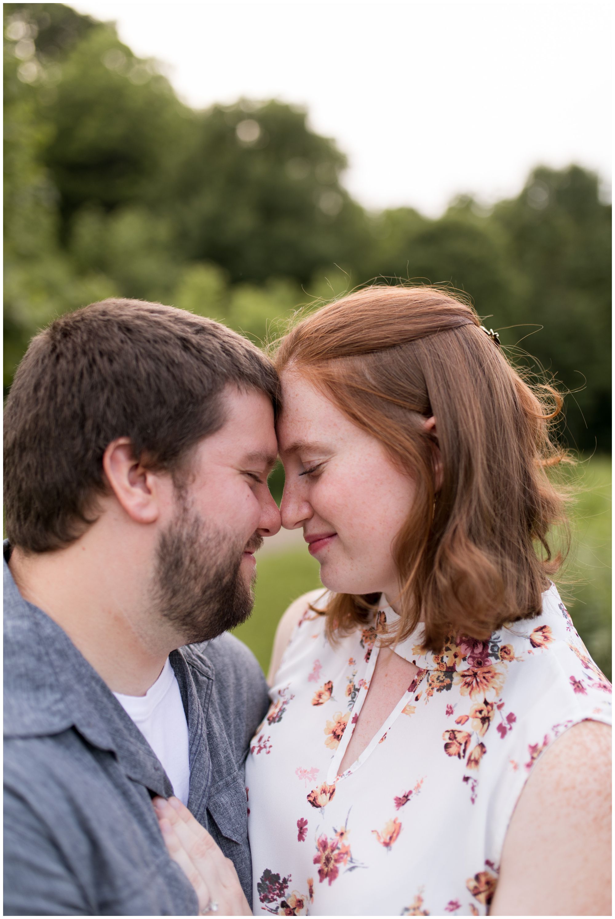 couple during Celery Bog Nature Area engagement session in Lafayette, Indiana