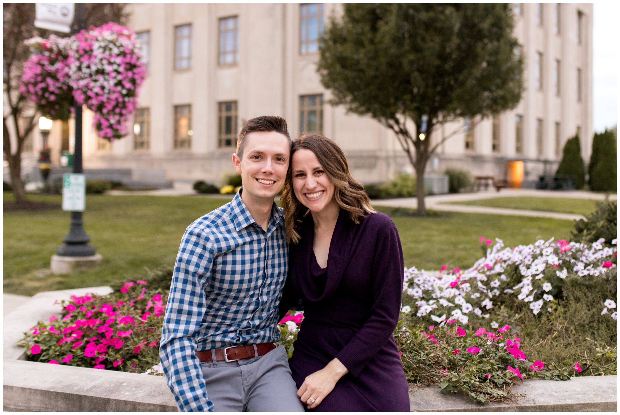 engagement session in downtown Kokomo Indiana