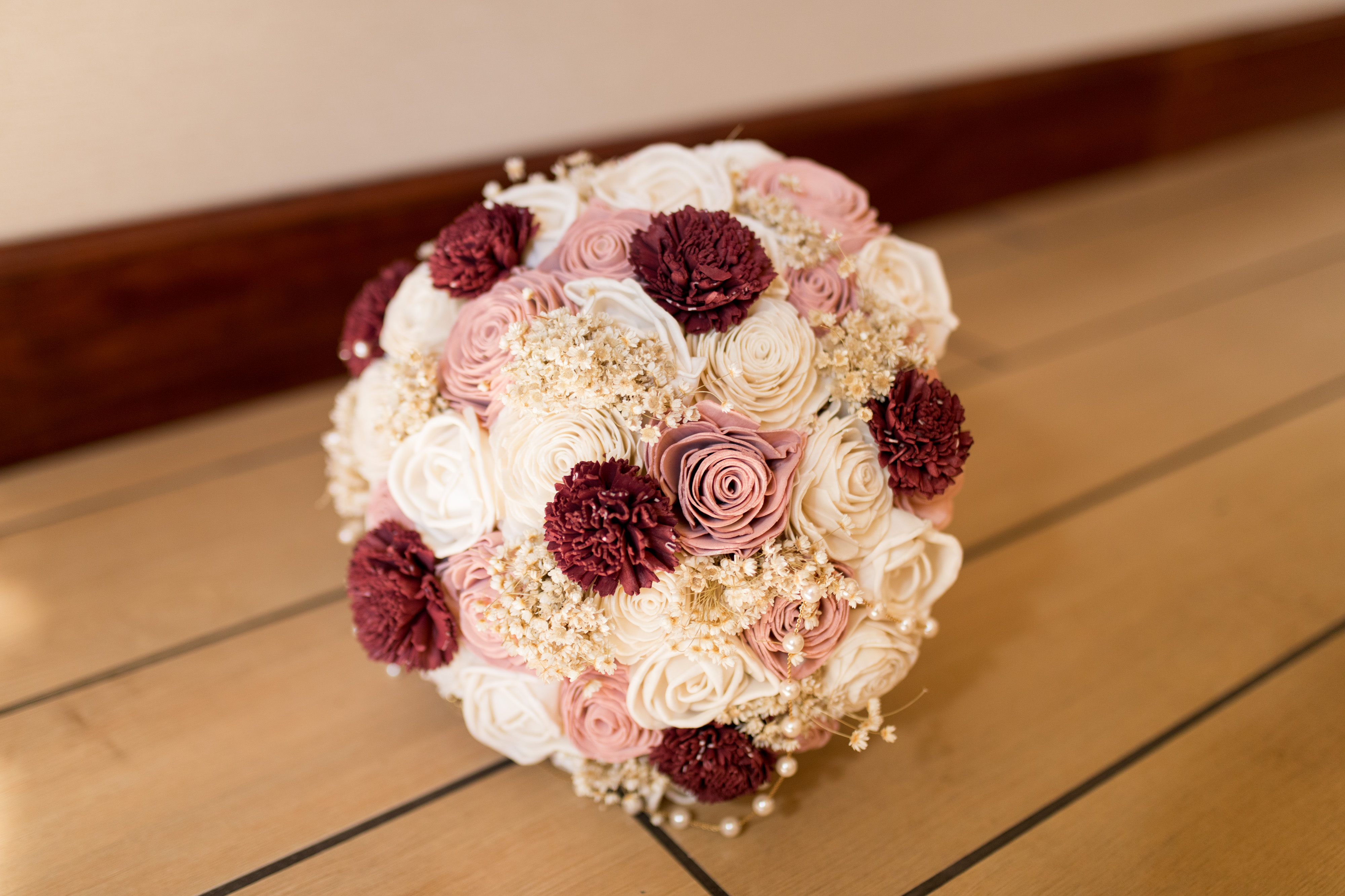 Southern Blooms Co burgundy and pink bouquet