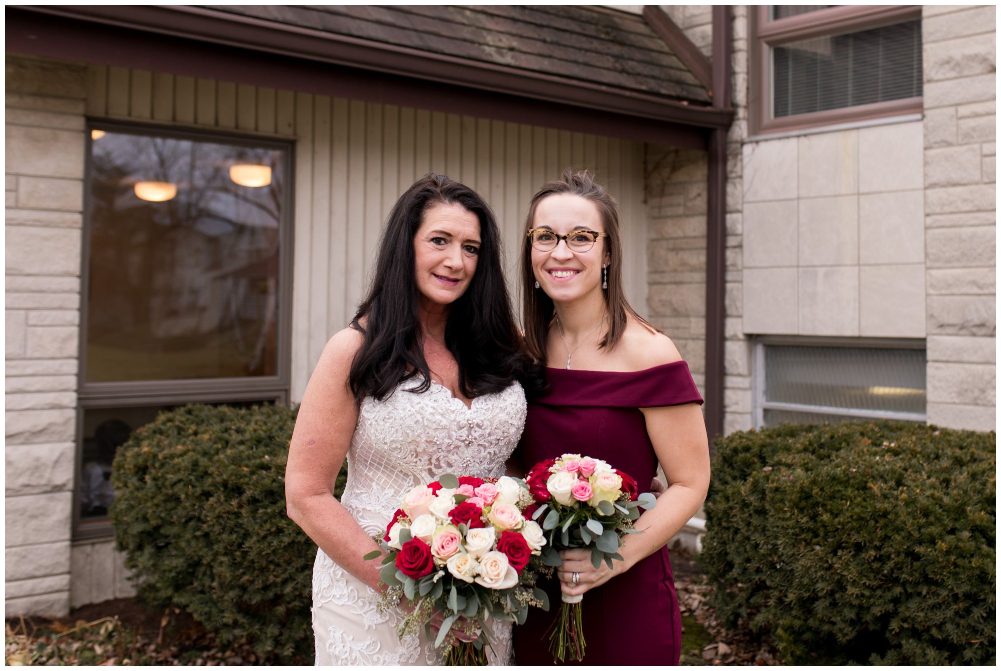 bride and groom's daughter before wedding at Zion Lutheran Church in Portland Indiana
