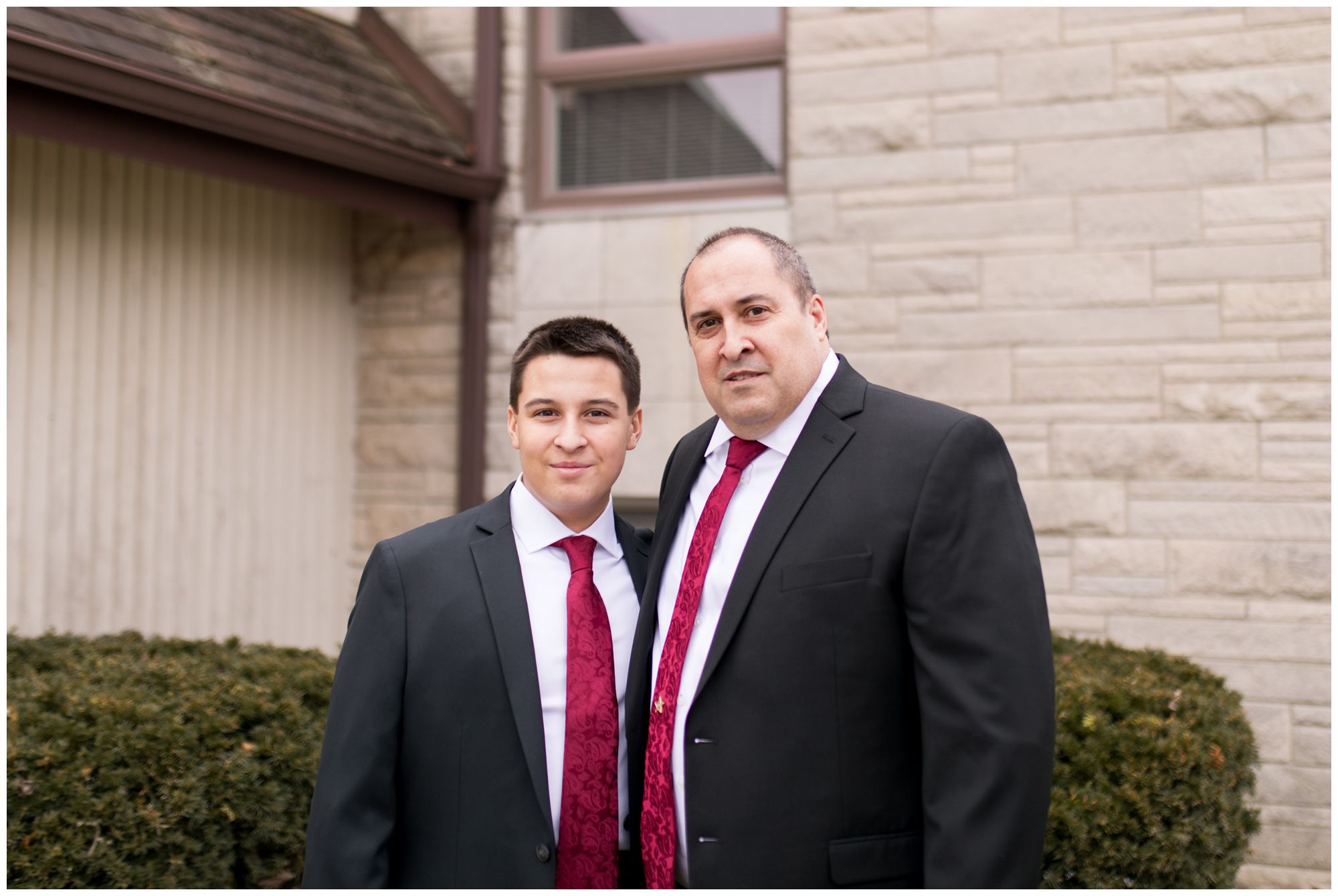 groom with son at Zion Lutheran Church in Portland Indiana
