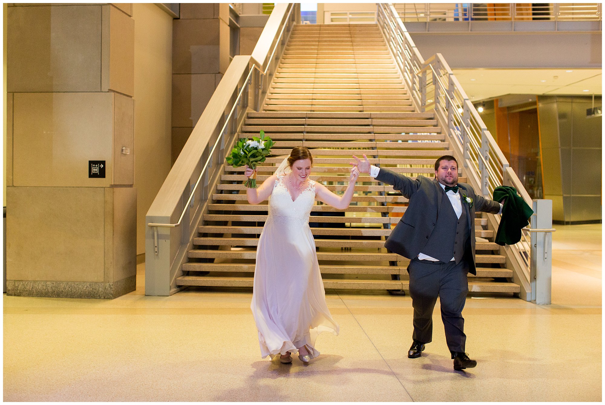 bride and groom grand entrance to Indianapolis wedding reception