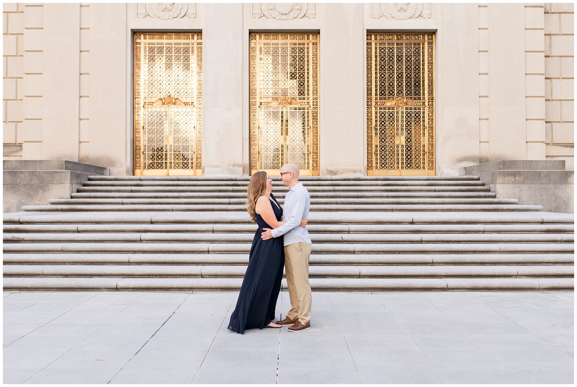 Downtown Indianapolis engagement session at Indiana War Memorial