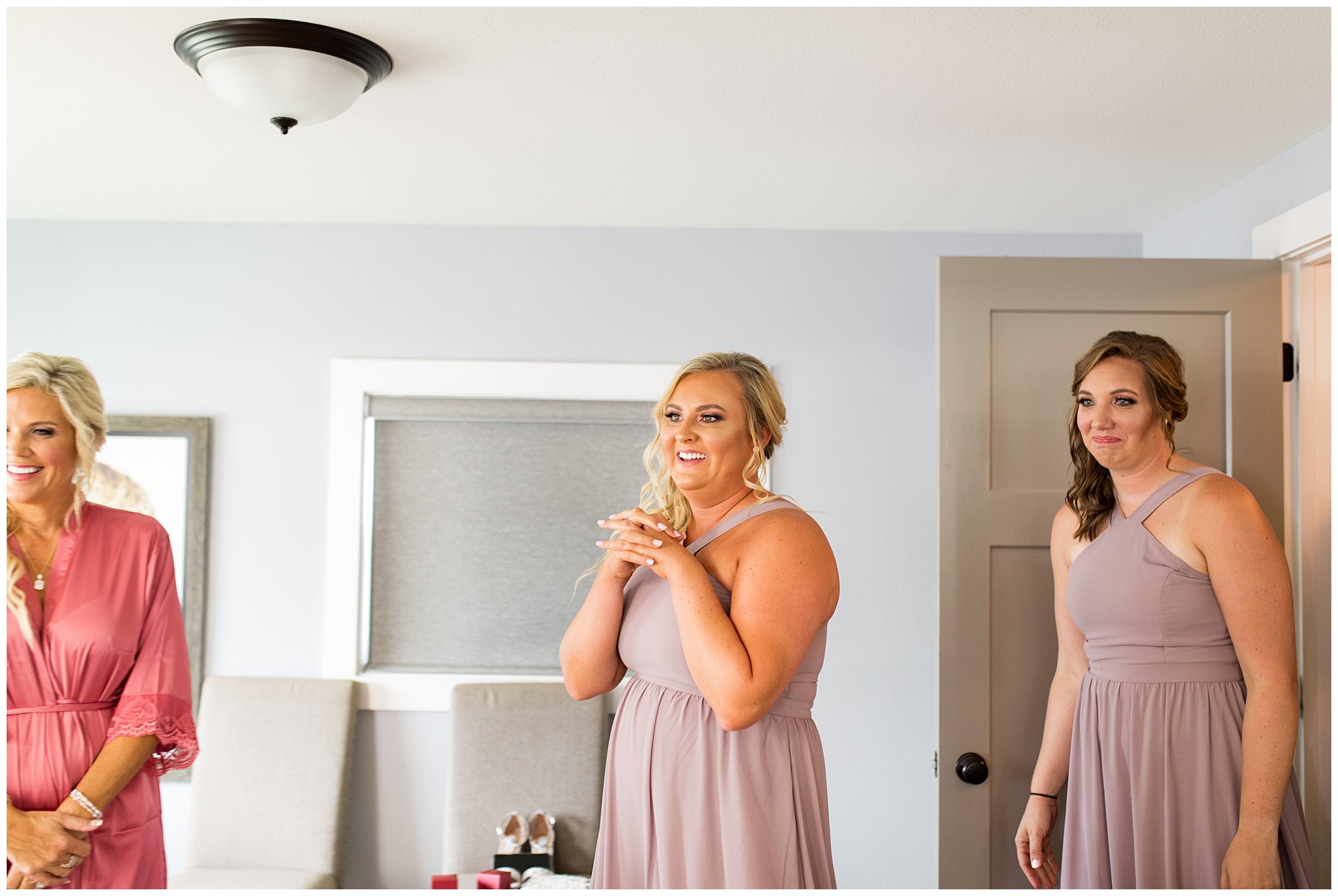 first look with bridesmaids at Union 12 wedding venue