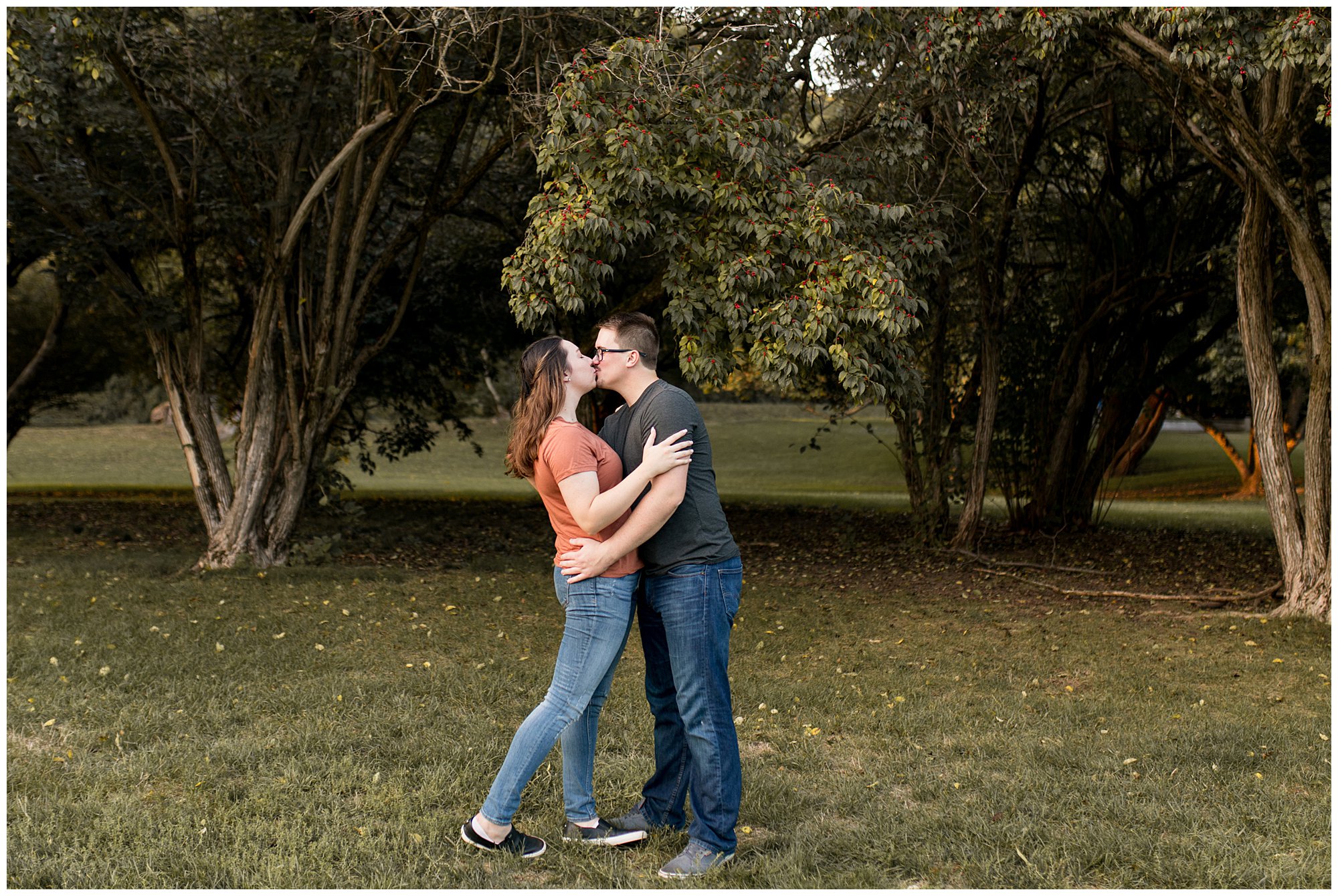 sunset engagement session at Holcomb Gardens in Indianapolis