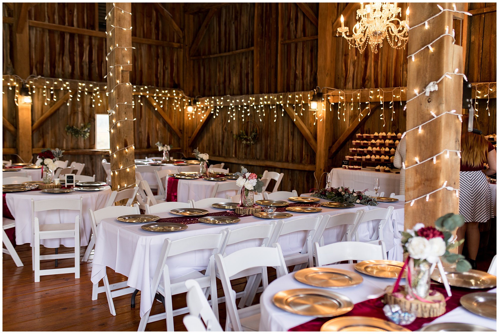 Legacy Barn wedding reception decor for gorgeous fall wedding