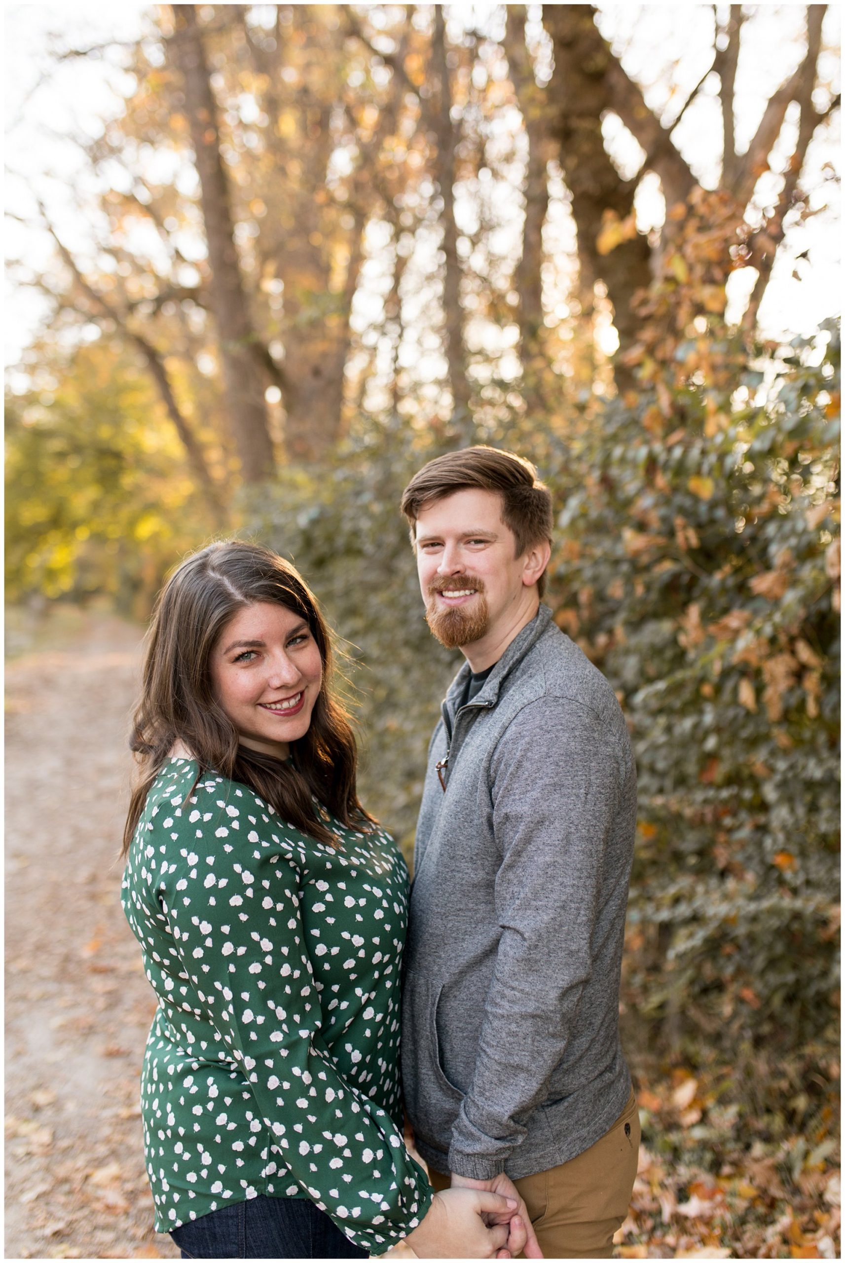 sunset couples session at Holcomb Gardens at Butler University