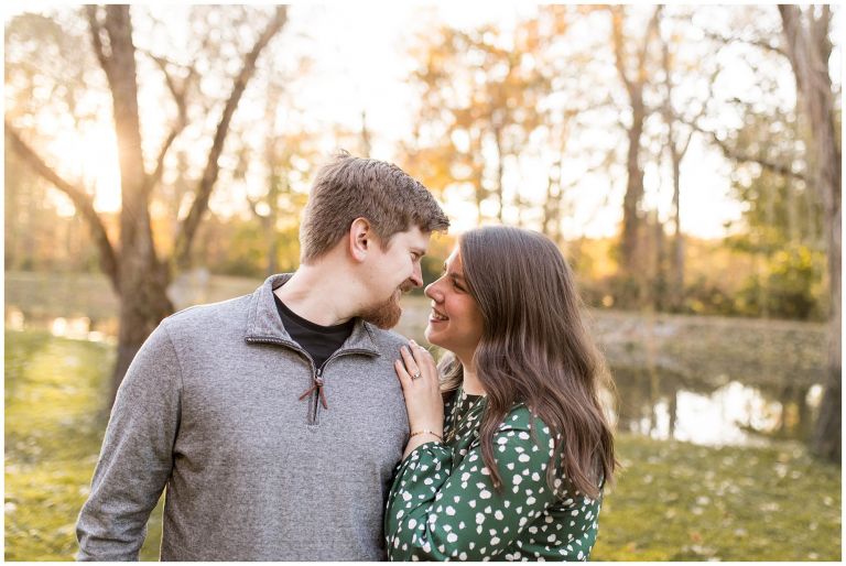 sunset couples session at Holcomb Gardens in Indianapolis